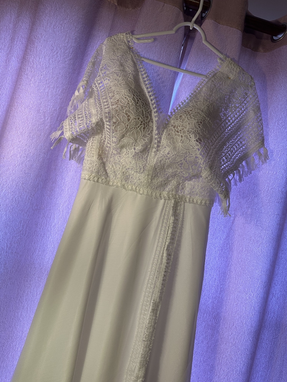 Dorris Wedding White Lace Boho Maxi Dress - Picture 3 of 7